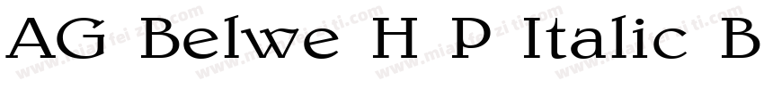 AG Belwe H P Italic Bold字体转换